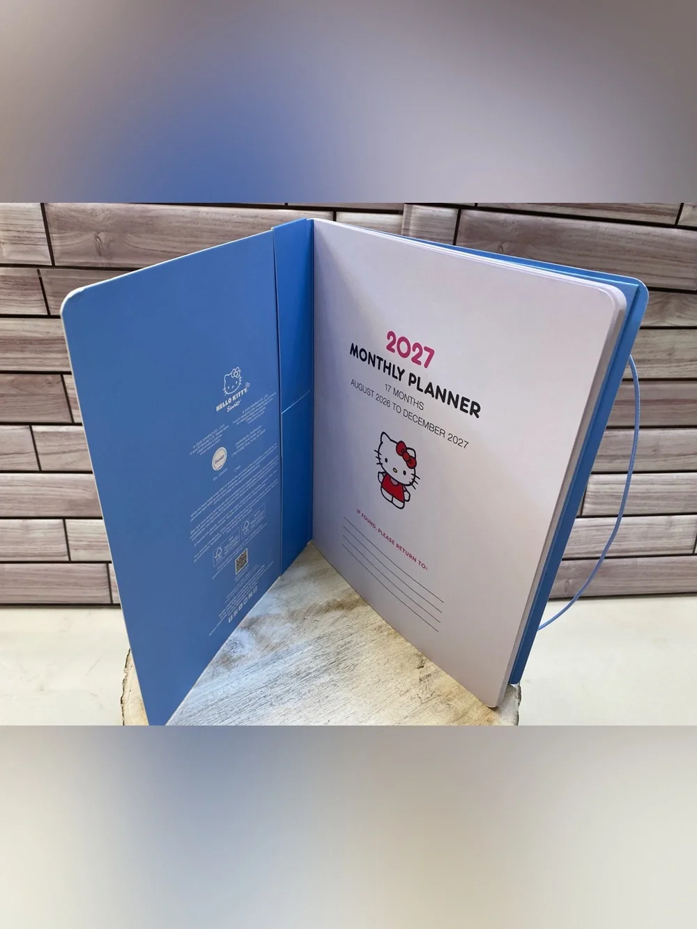 Hello Kitty ❤️ Monthly 17 months Planner Aug.2026 to Dec.2027 NEW Pink Gingham